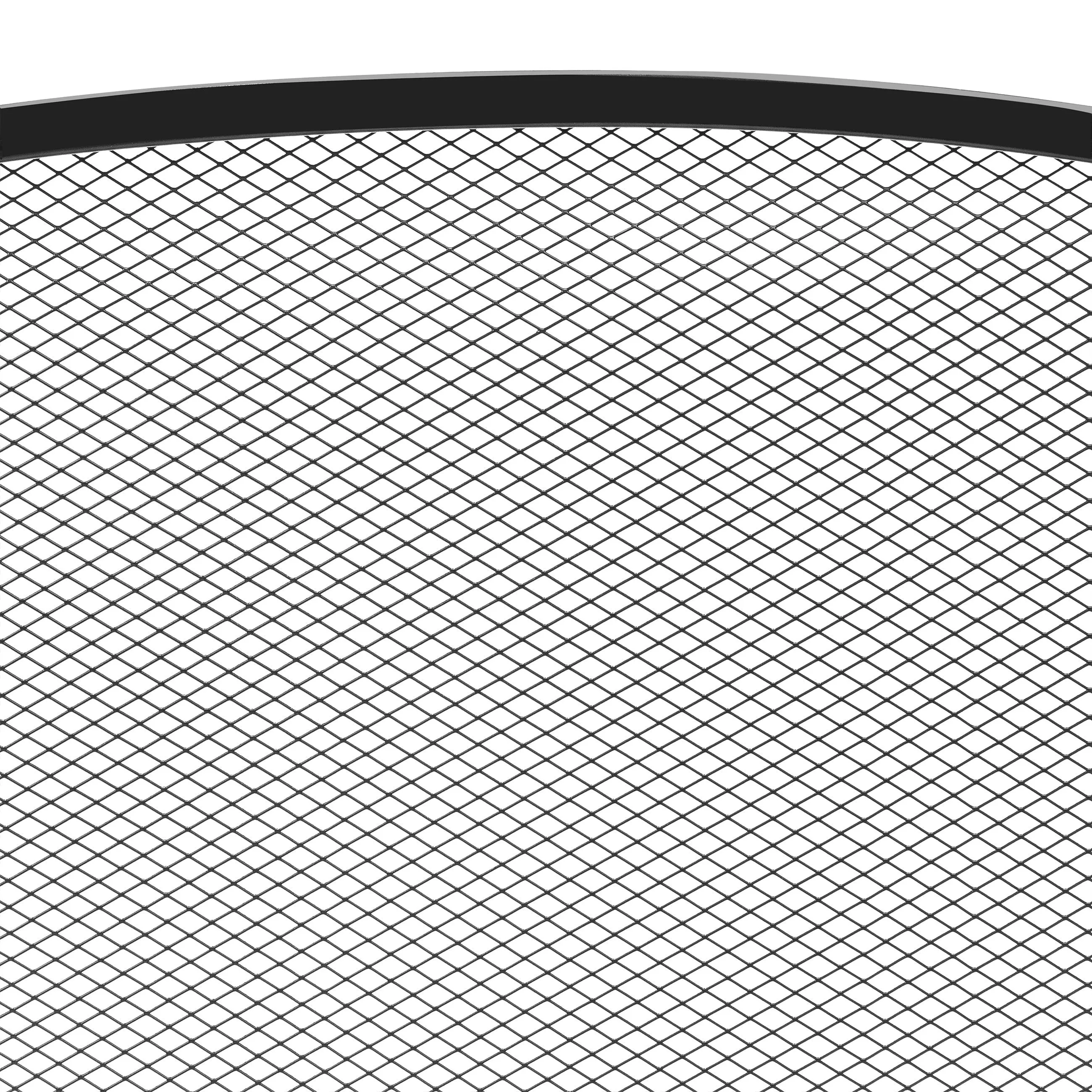 3-Panel 47x29in Simple Steel Mesh Fireplace Screen w/ Rustic Worn Finish