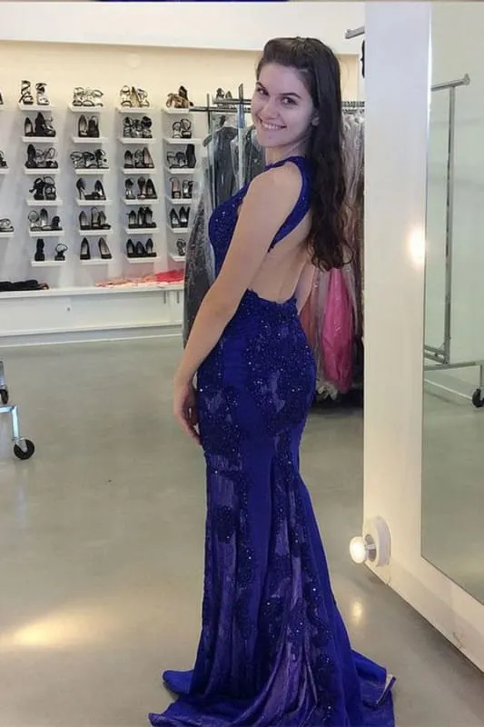 Amazing Chic Chic Gorgeous Jewel Beading Mermaid Prom Trumpet Sleeveless Sweep Train Evening Dress