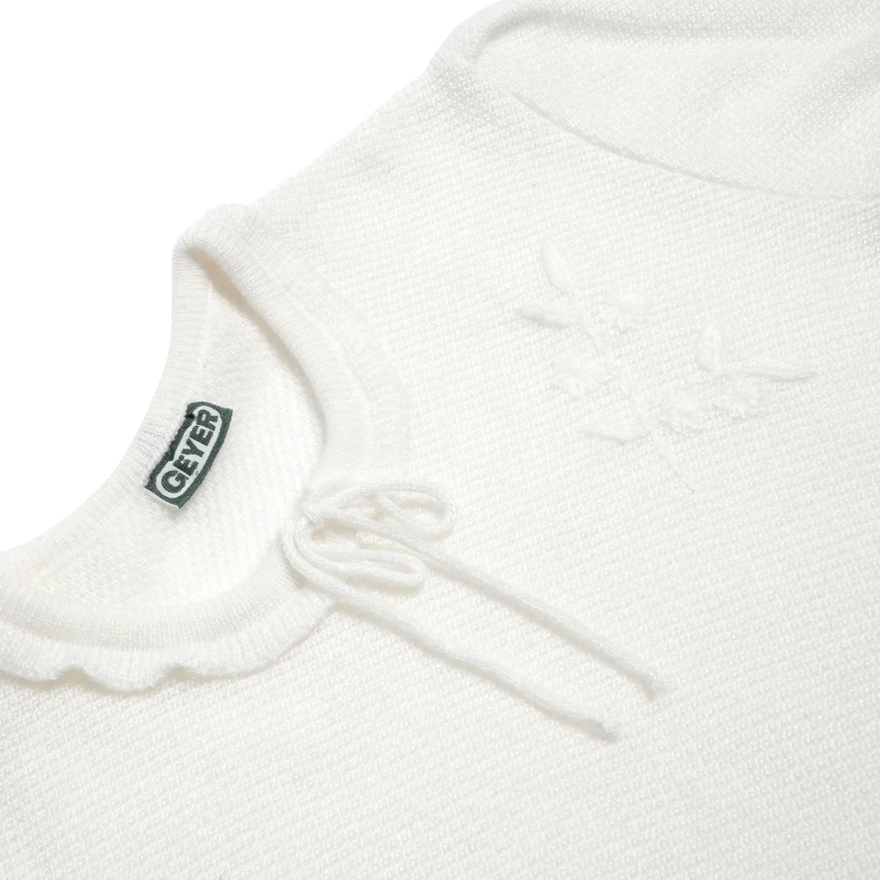 Bayer Lace Knit Crewel Embroidered Eton Collar Jumper