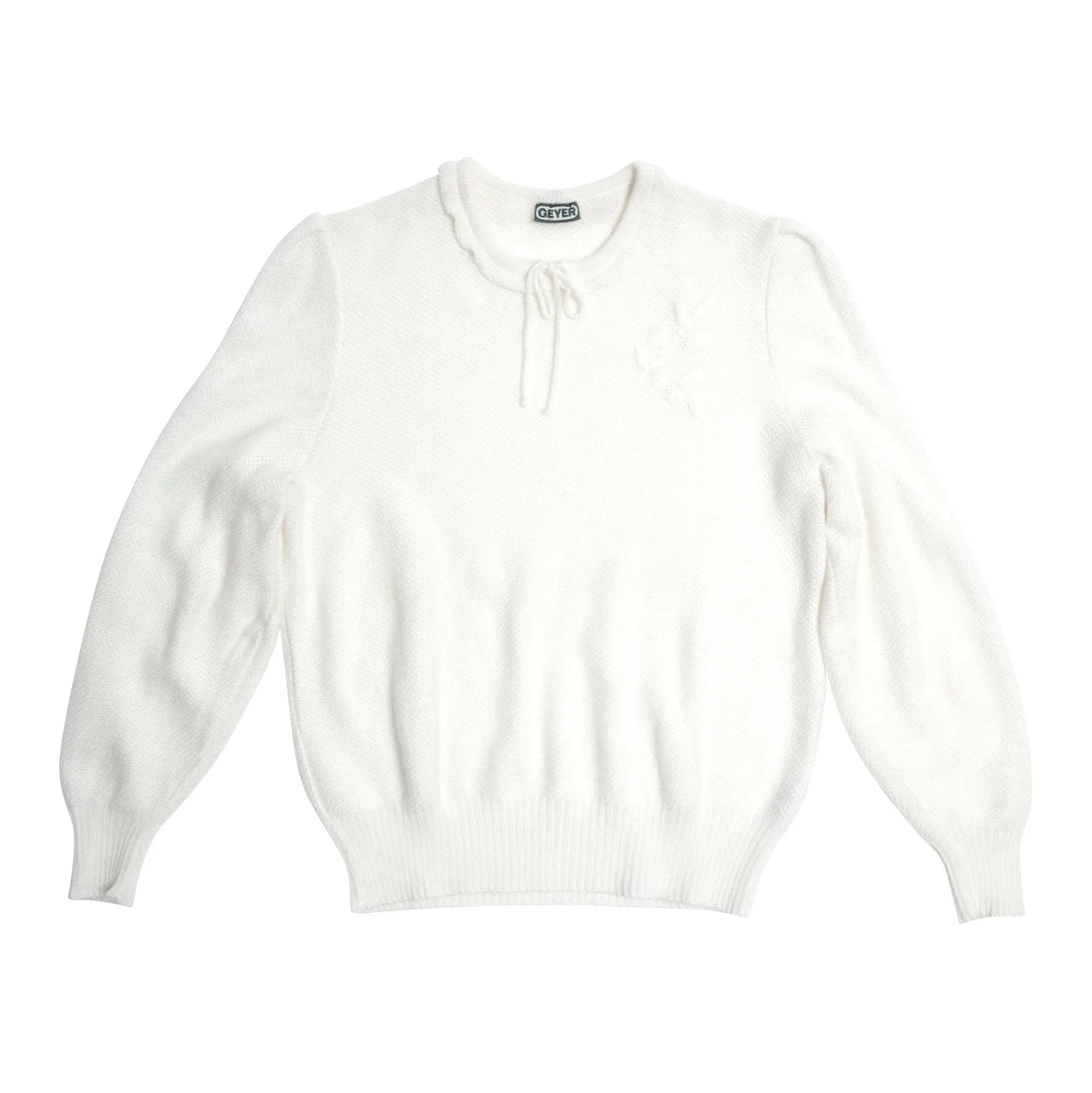 Bayer Lace Knit Crewel Embroidered Eton Collar Jumper