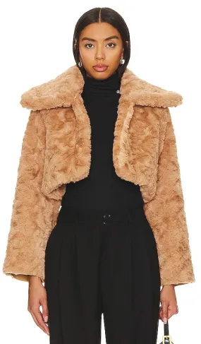 Bubish Lu Lu Faux Crop Jacket in Tan