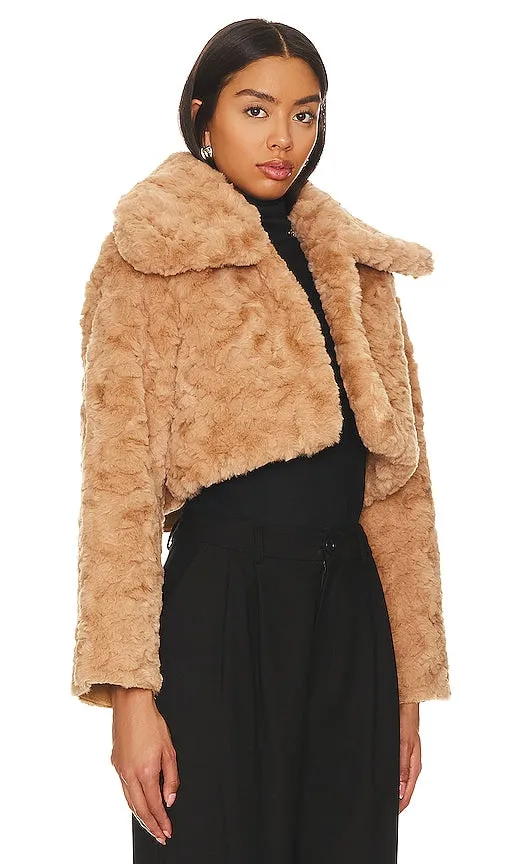 Bubish Lu Lu Faux Crop Jacket in Tan