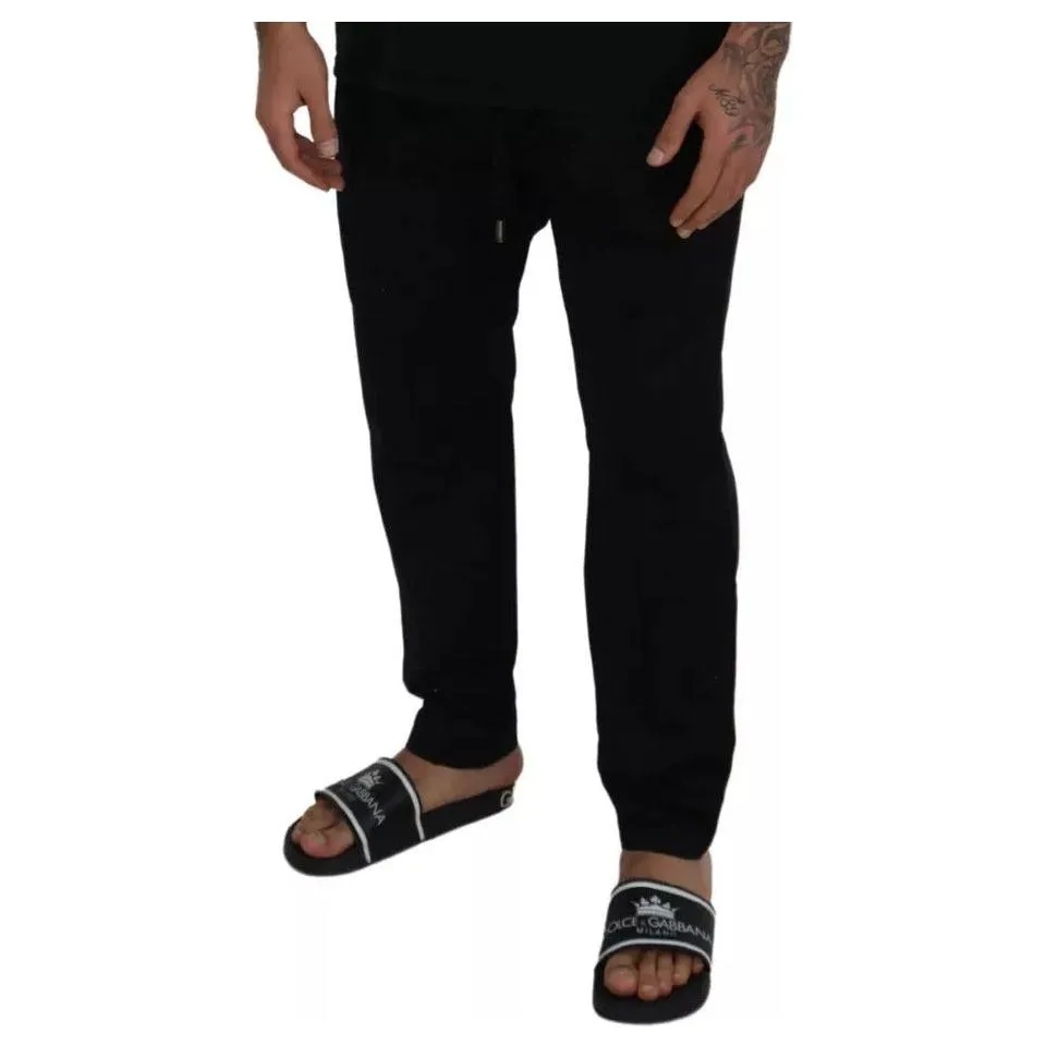 Dolce & Gabbana Black Jogging Trouser Cotton Stretch Pants