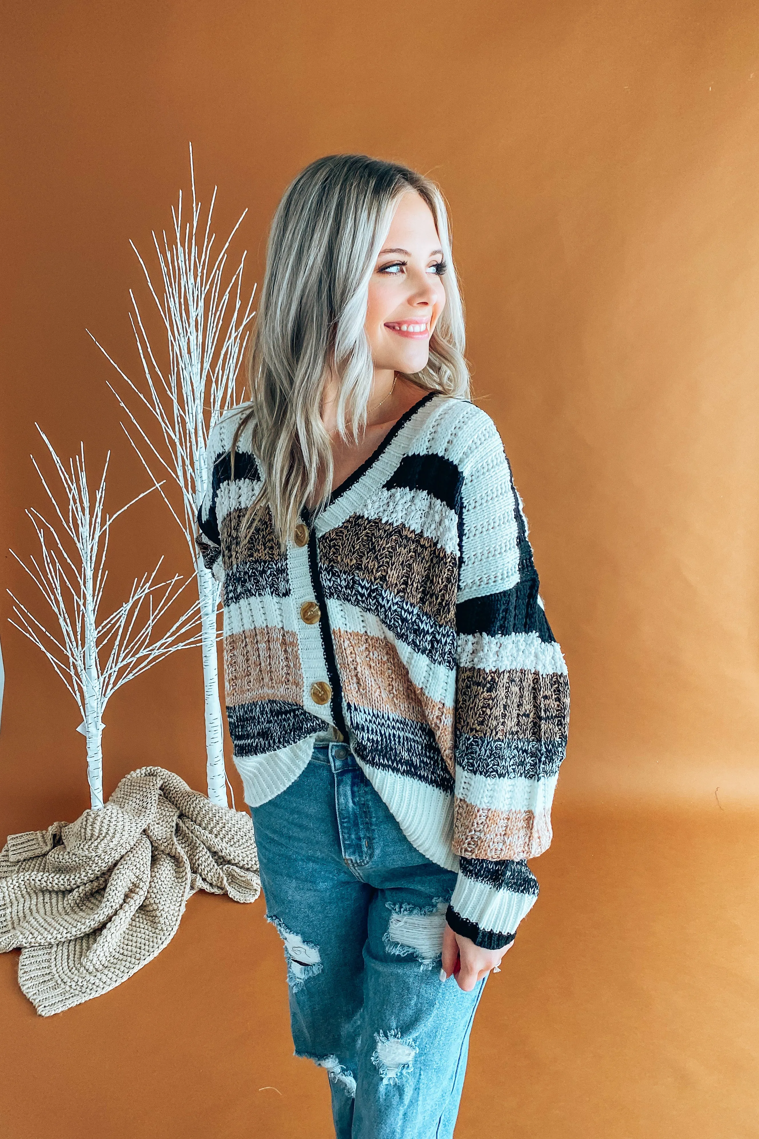 Falling For You Popcorn Cardigan