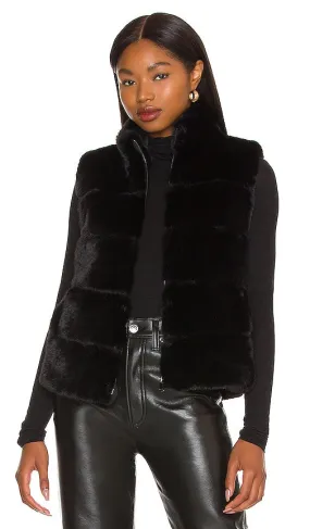 Generation Love Roxanne Faux Fur Vest in Black