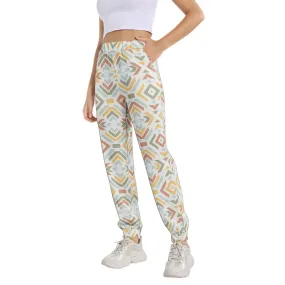 Geometric Elastic Waist Tapered Sweatpants