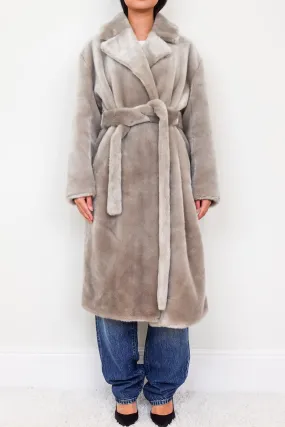 Grey faux fur coat RRP £695