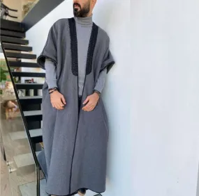 JOG ABAYA BLACK ON ANTHRACITE