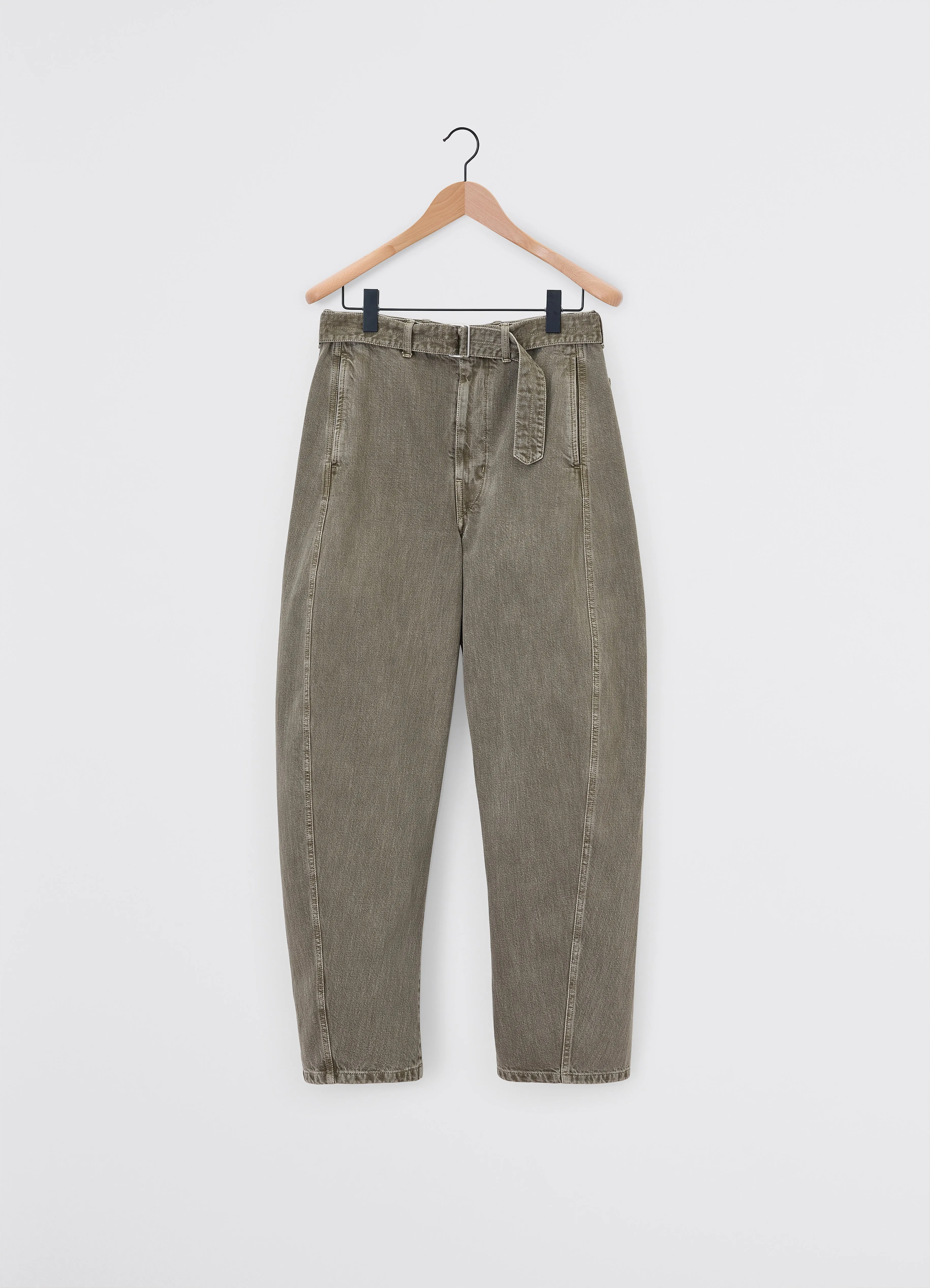 Lemaire Twisted Belted Pants (Denim Snow Olive)