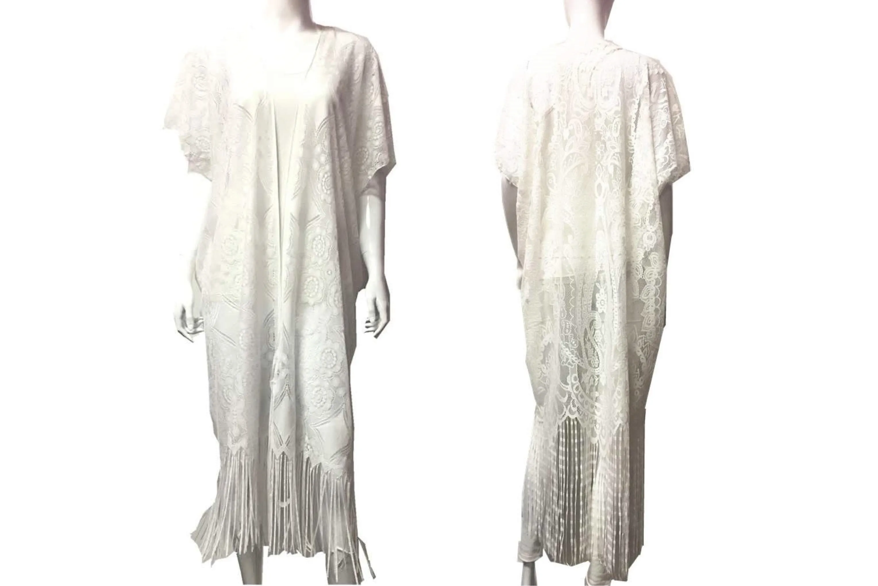 Long Romantic Lace Kimono Cardigan