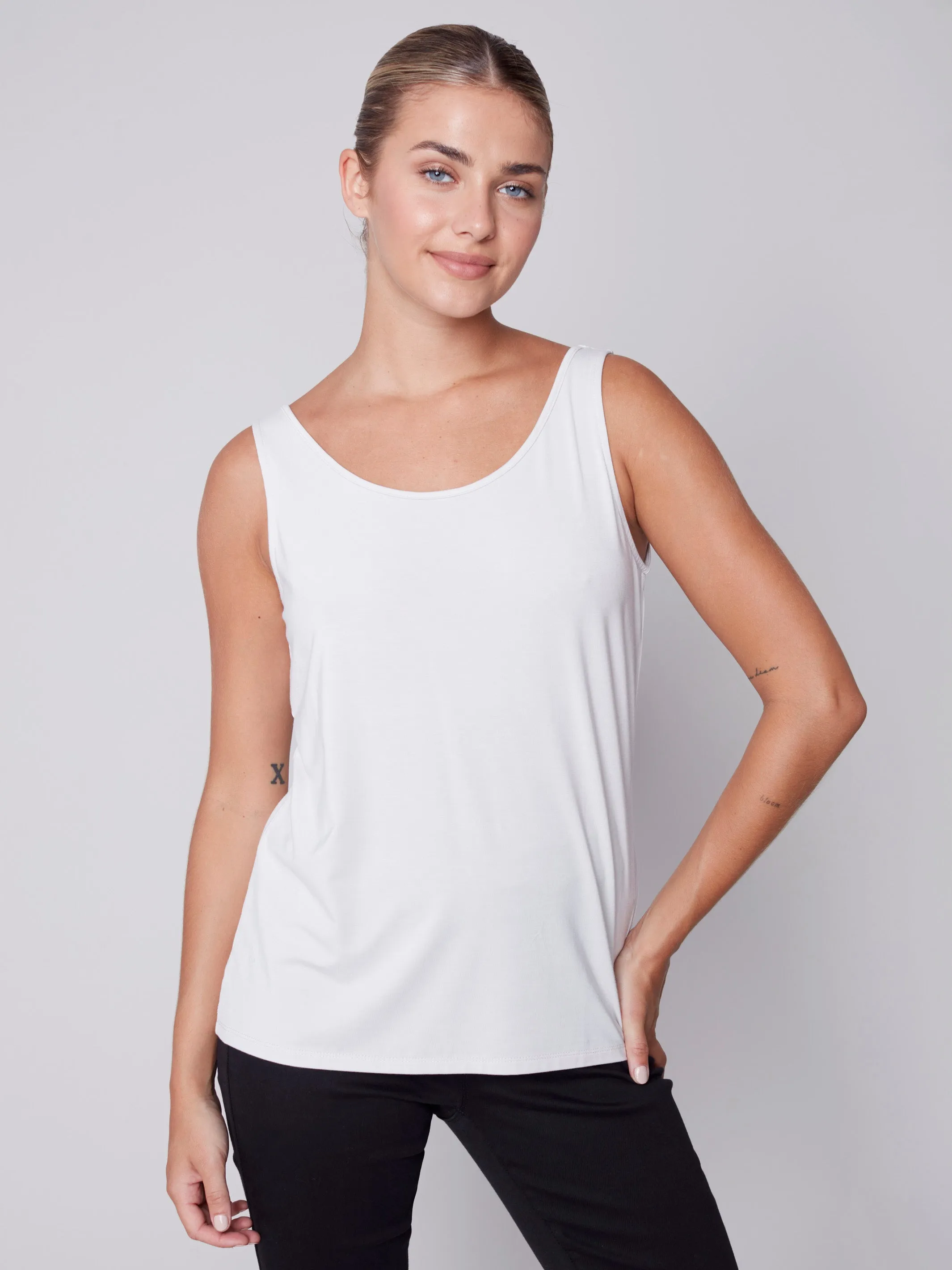 Reversible Bamboo Cami - Almond