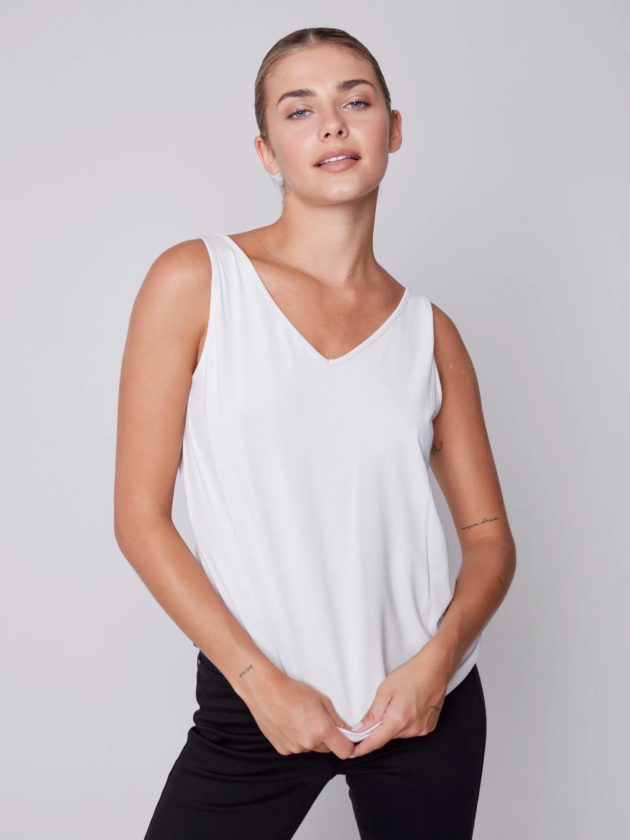 Reversible Bamboo Cami - Almond