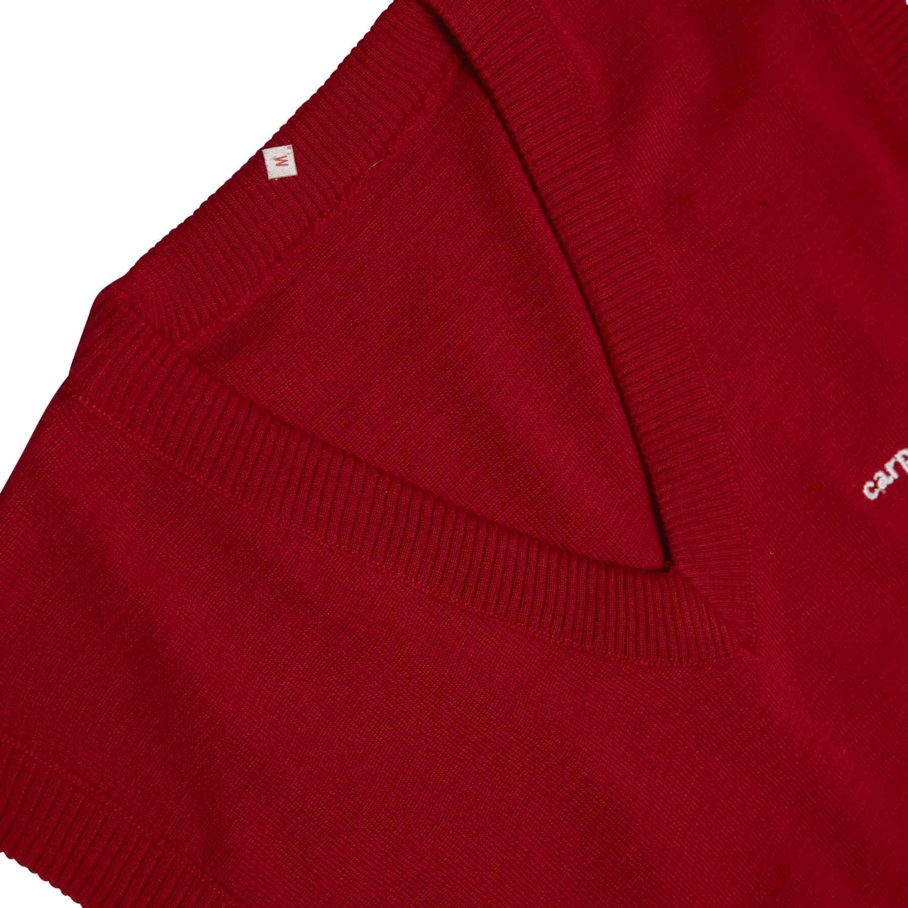 Rib Stitch Wool V Neck Team Sweater