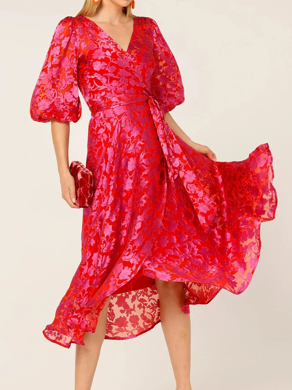 SACHA DRAKE LILY FIRE WRAP DRESS