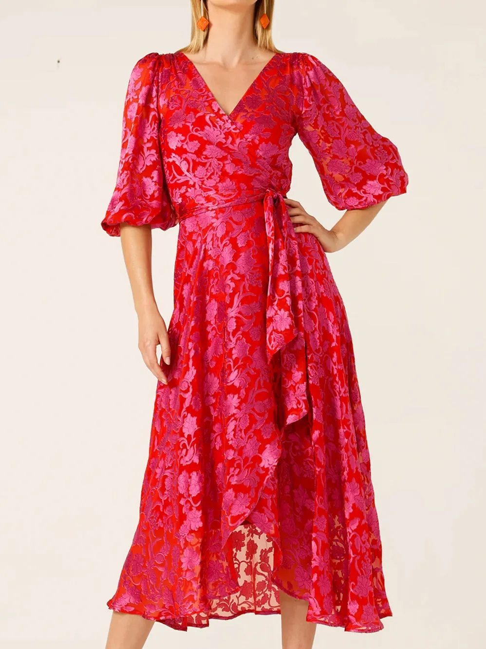 SACHA DRAKE LILY FIRE WRAP DRESS