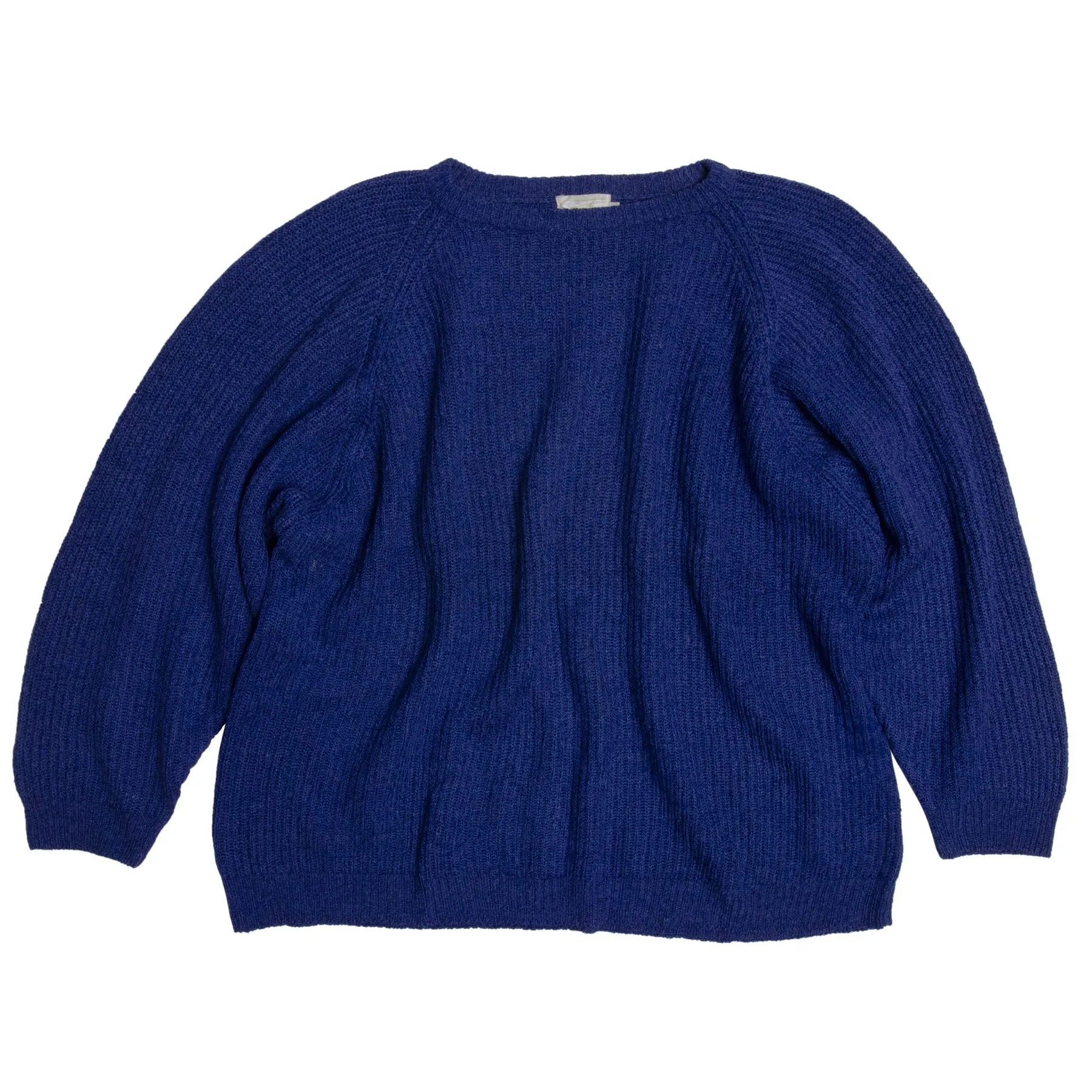 Silk Viscose Yarn Rib Stitch Raglan Jumper