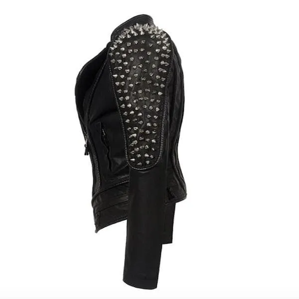 Studded Leather Moto Jacket