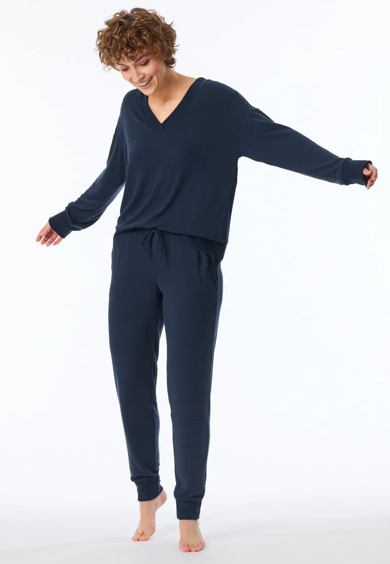 Women's Pajama Set Soft Sleepwear Long Sleeve Shirt and Jogging Pants Pajama Set       S4396939